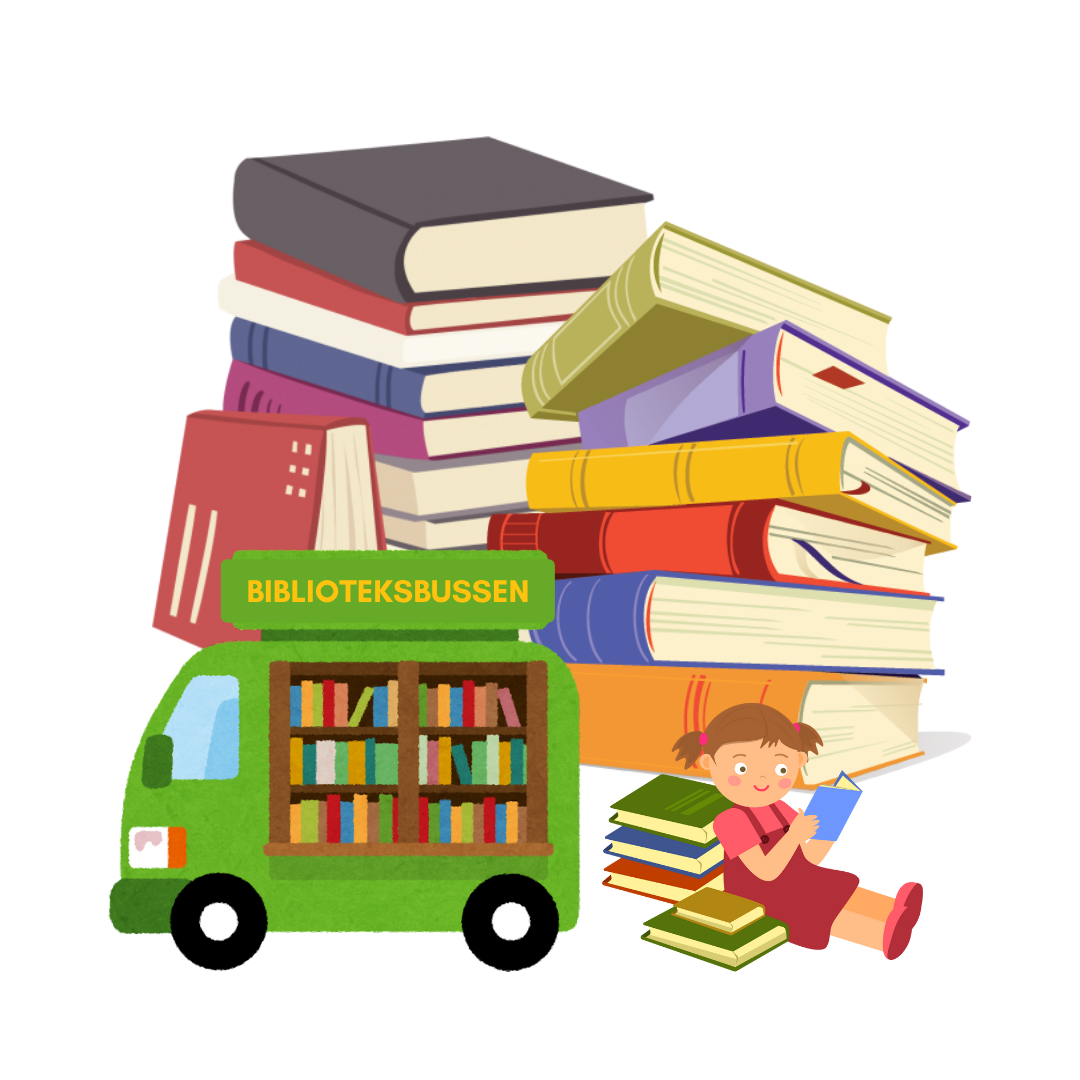 Biblioteksbussen på sommartur kommer till bygdegården